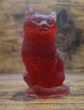 Dark Red 3D Sitting Cat Resin Figurine