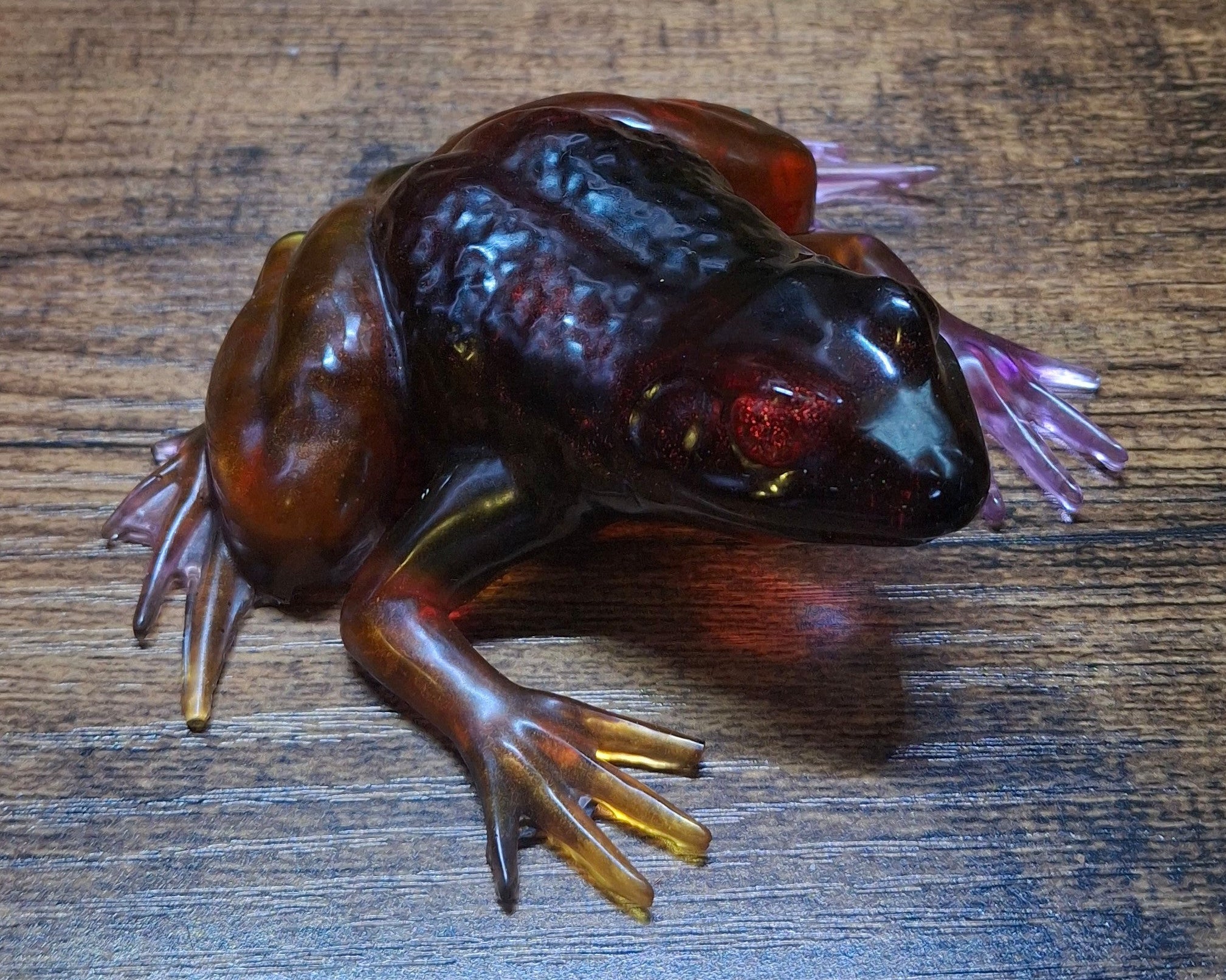 Dark Brown Resin Frog Shelf Sitter Figurine