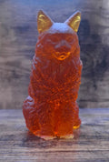Yellow 3D Cylinder Cat Resin Figurine