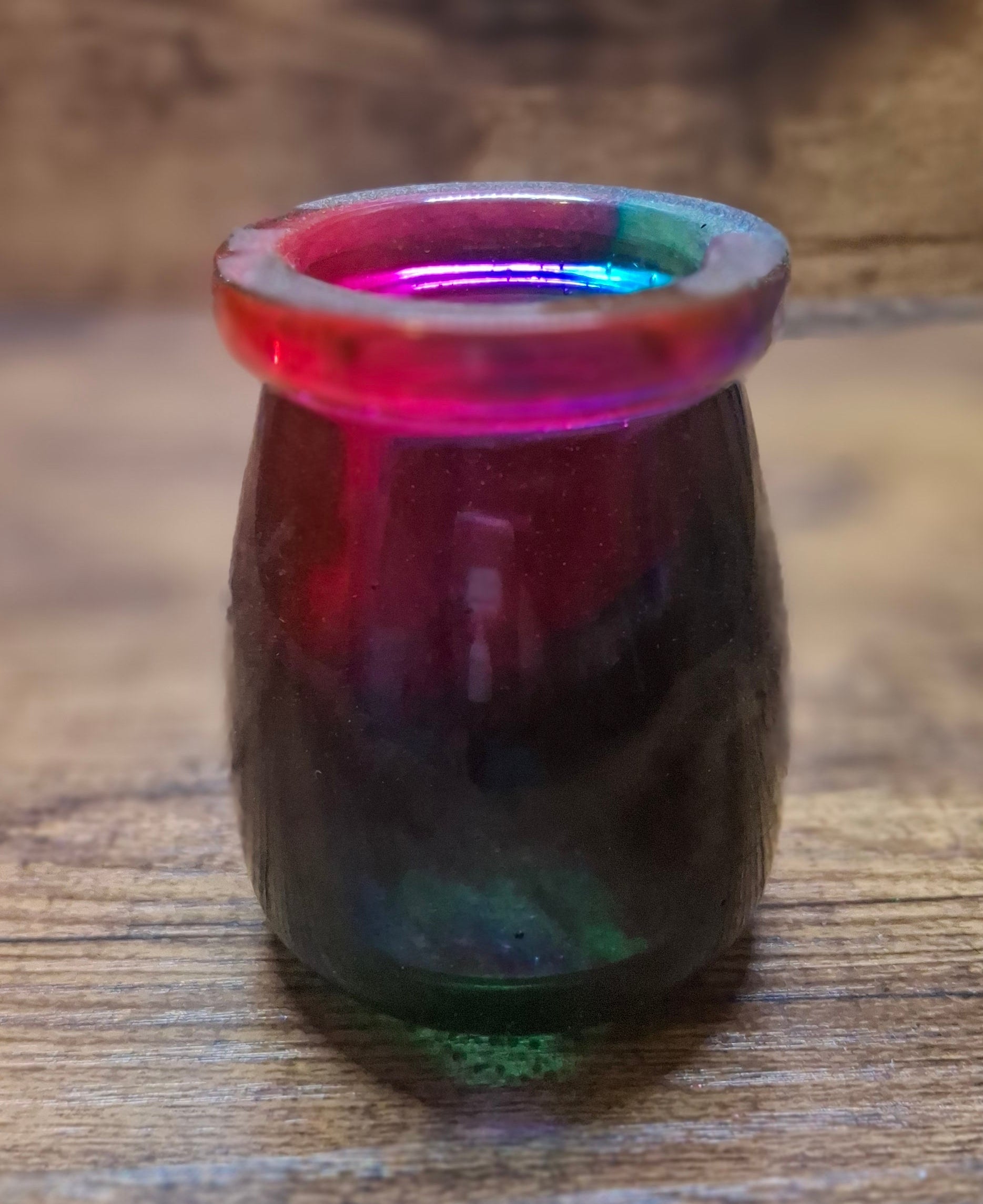 Dark Red & Blue Decorative Resin Jar