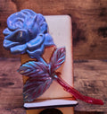 Silverish Blue Rose with Shimmering Leaves Big Rose