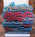 America 250 Years of Freedom Resin Wall Hanging — Yellow, Red, White & Blue