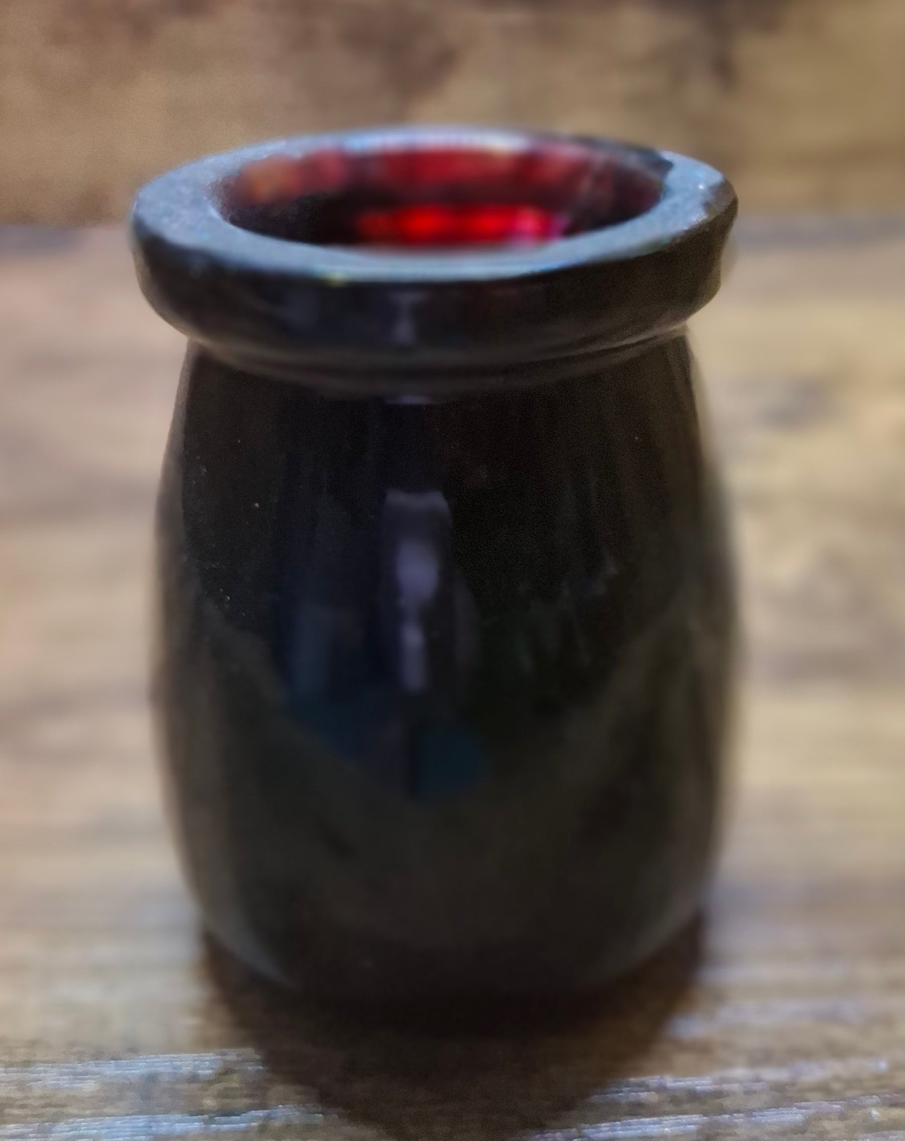 Very Dark Red Decorative Resin Jar