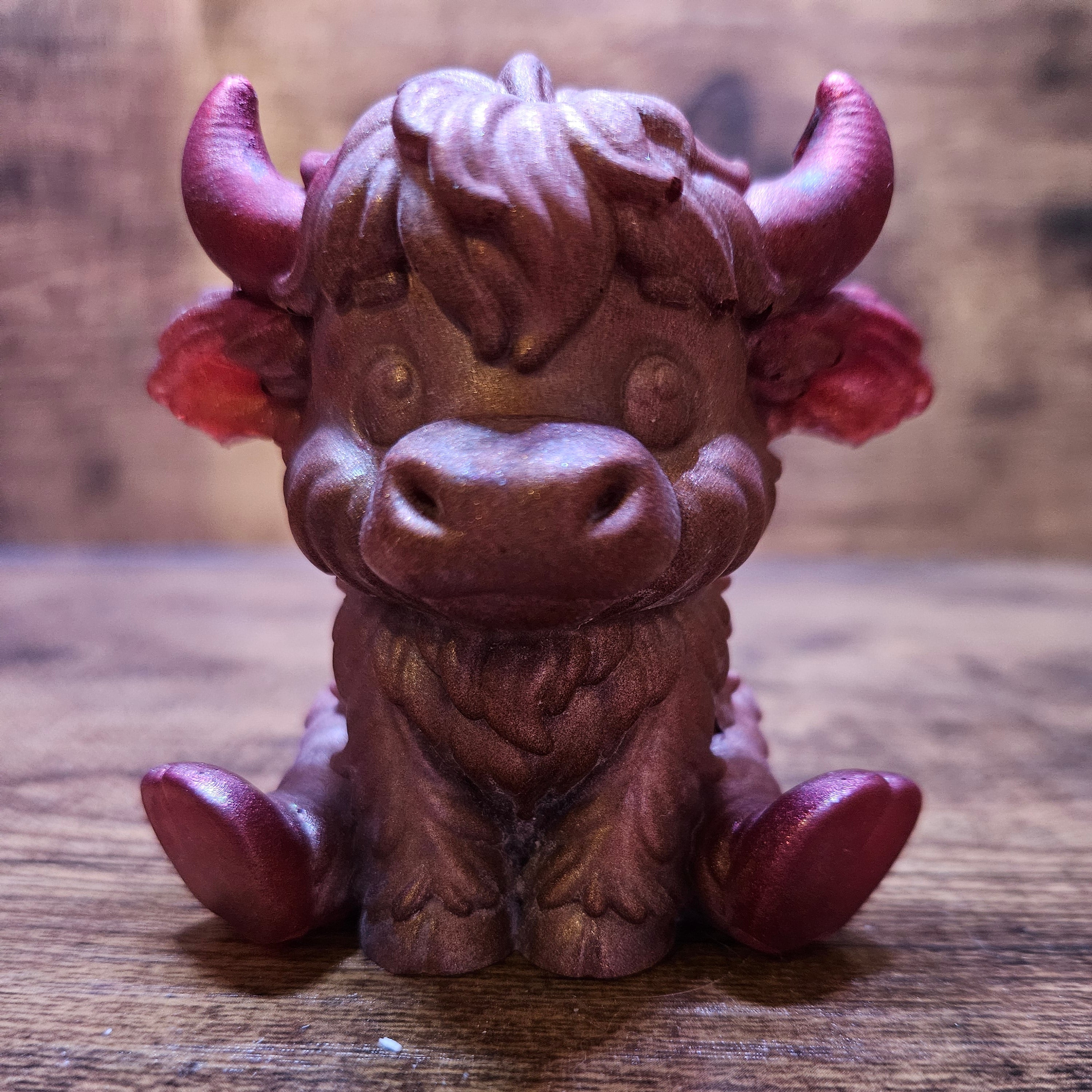 Sitting Cow – Brown with Red