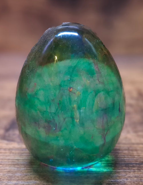Bluish Green Swirl Decorative Egg