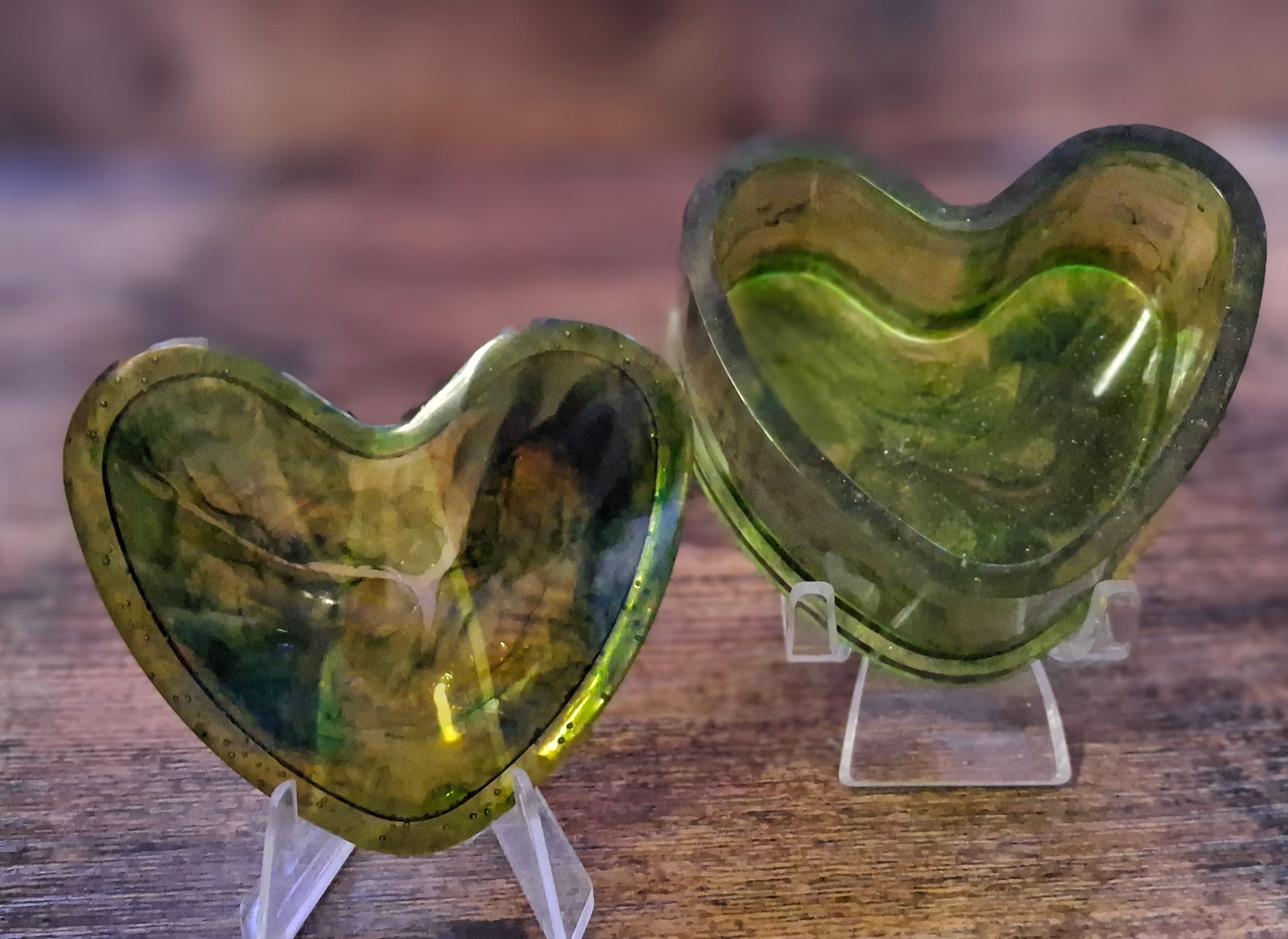 Green Heart Shaped Trinket Storage Box