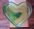Green & Dark Green Swirl Heart Tray