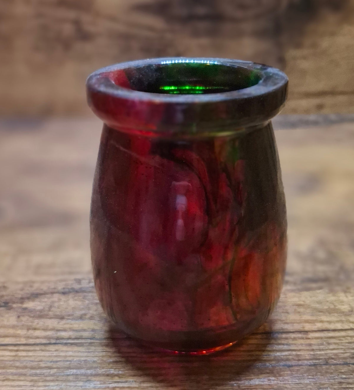 Solid Clear Red Decorative Resin Jar