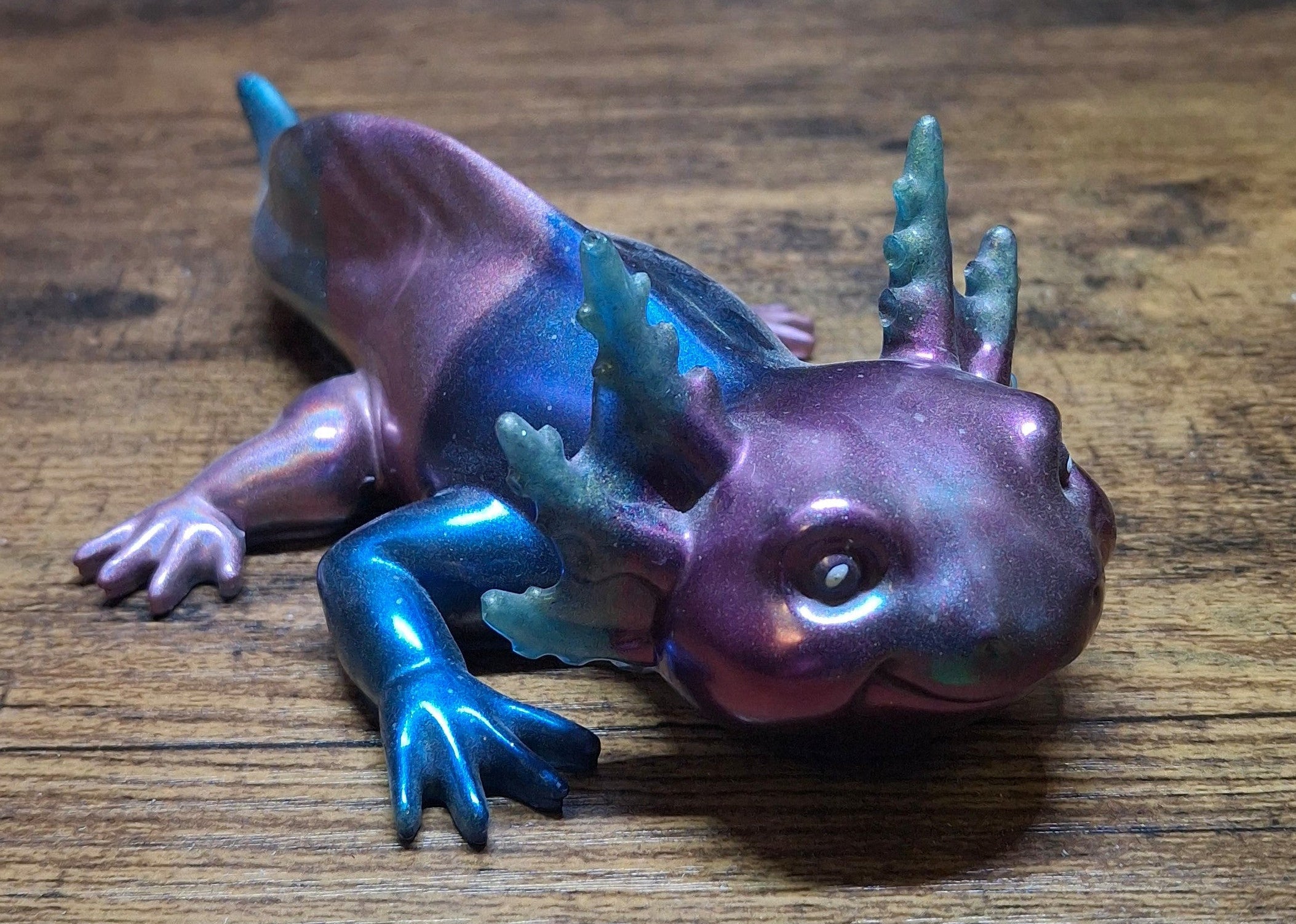 Purple, Blue & Green Sparkle Axolotl