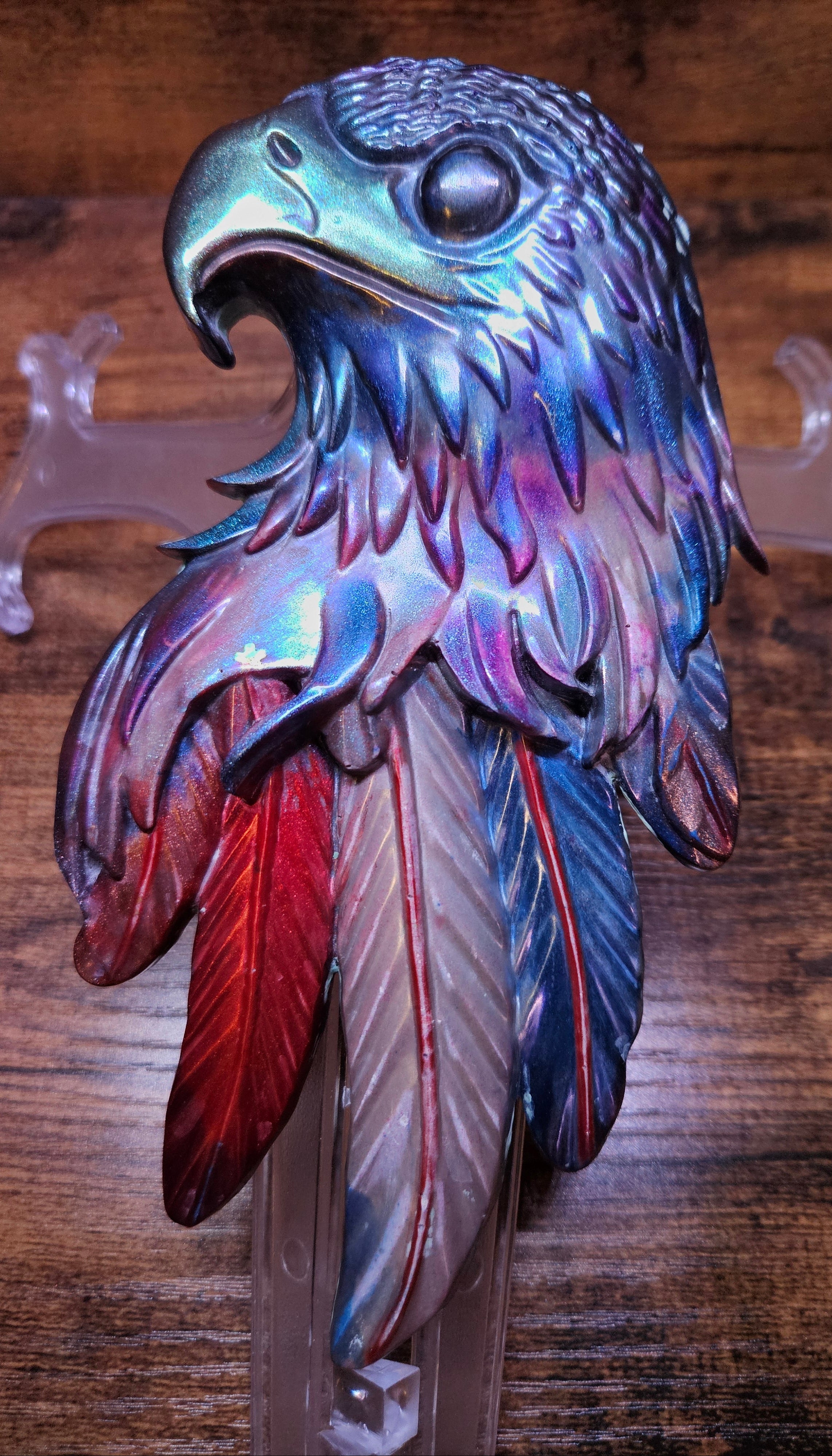 American Eagle Resin Wall Hanging — Red, Silver & Blue