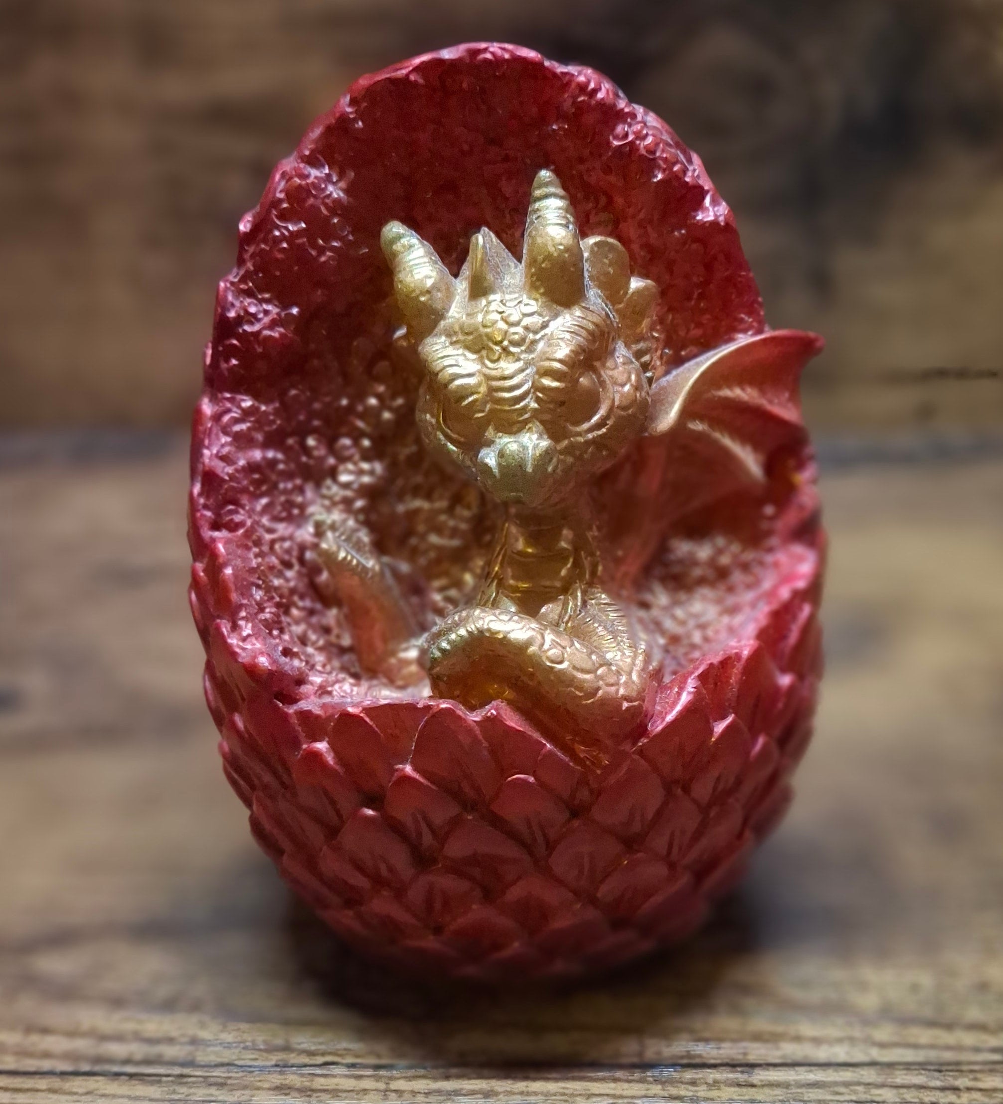 Red Egg with Gold Dragon