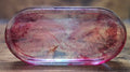 Light Red Swirl with Sparkles Oval Tray