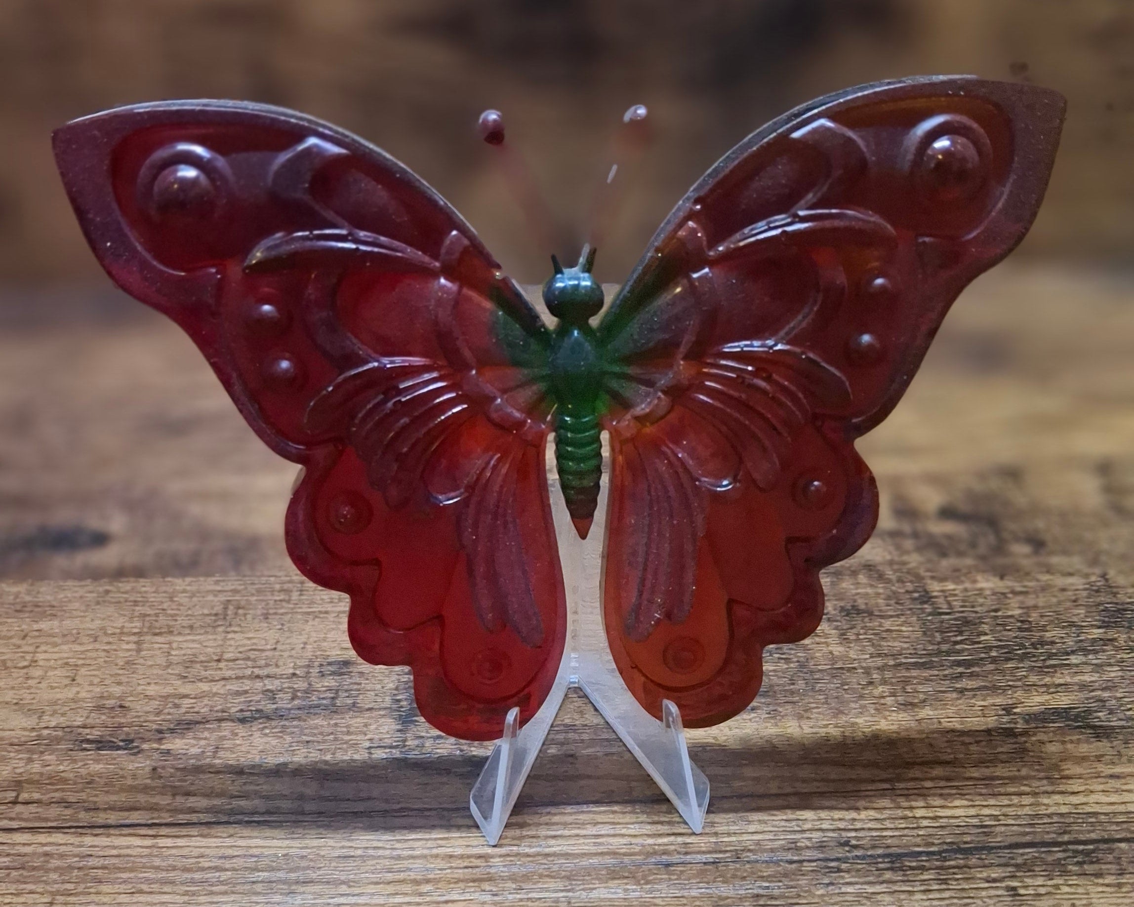Green Body & Orange Wings Baby Butterfly
