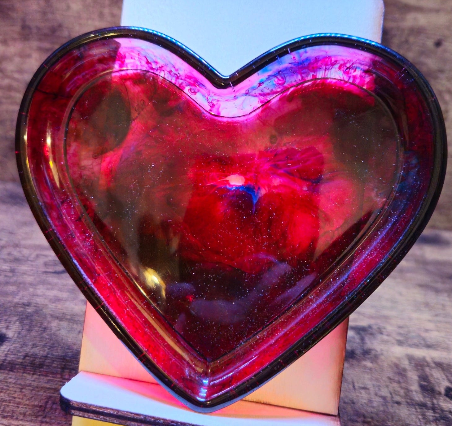 Dark Red Heart Tray
