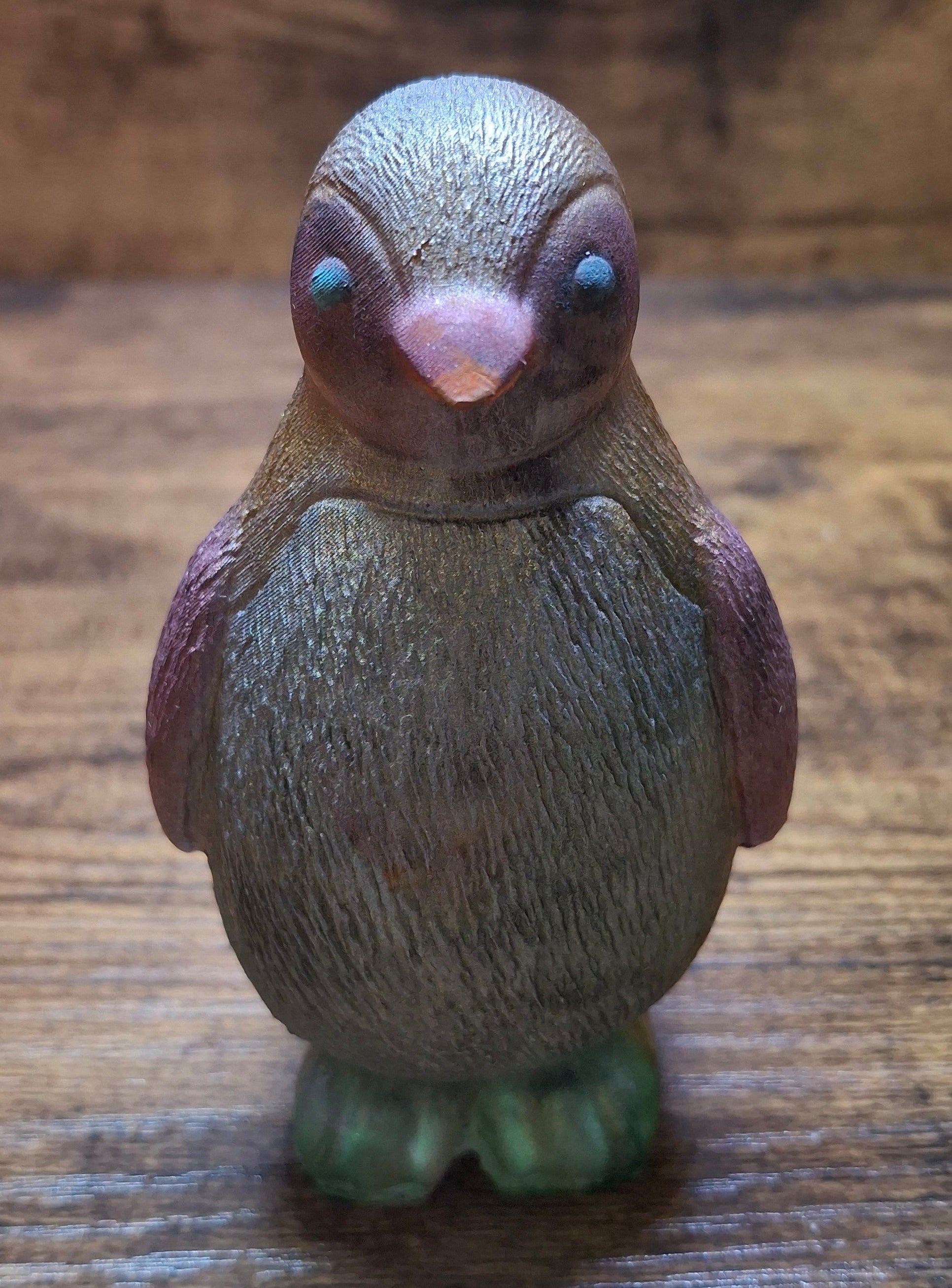 Gold & Purple Resin Penguin Figurine