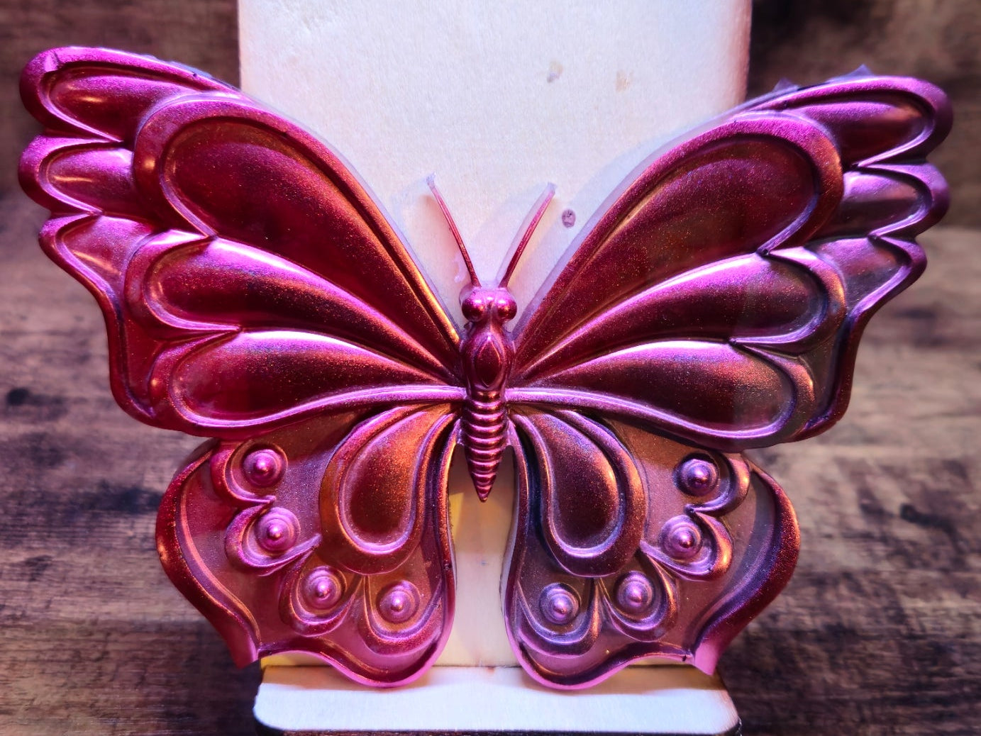 Shimmering Red Butterfly with Jewels